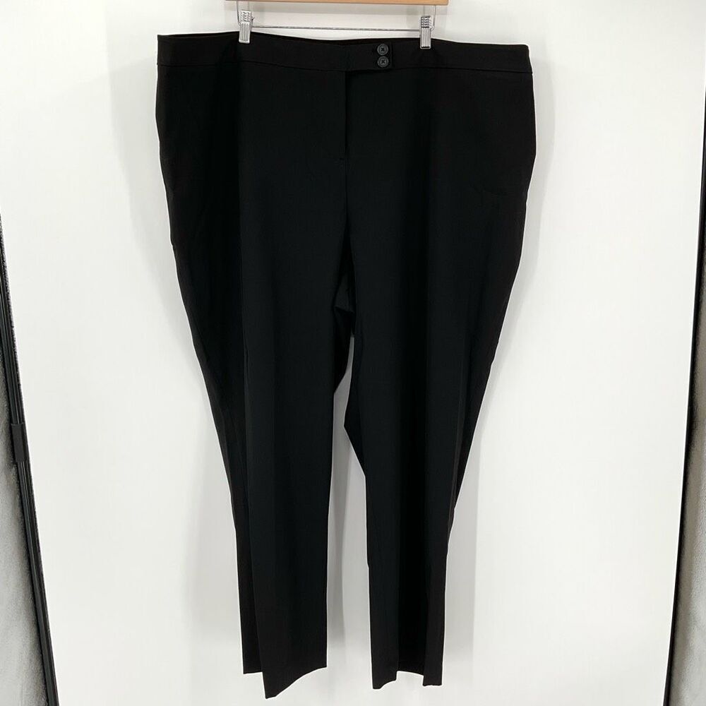 Lane Bryant Stretch Straight‎ Trouser Pants Plus Women Size 28 Black Workwear